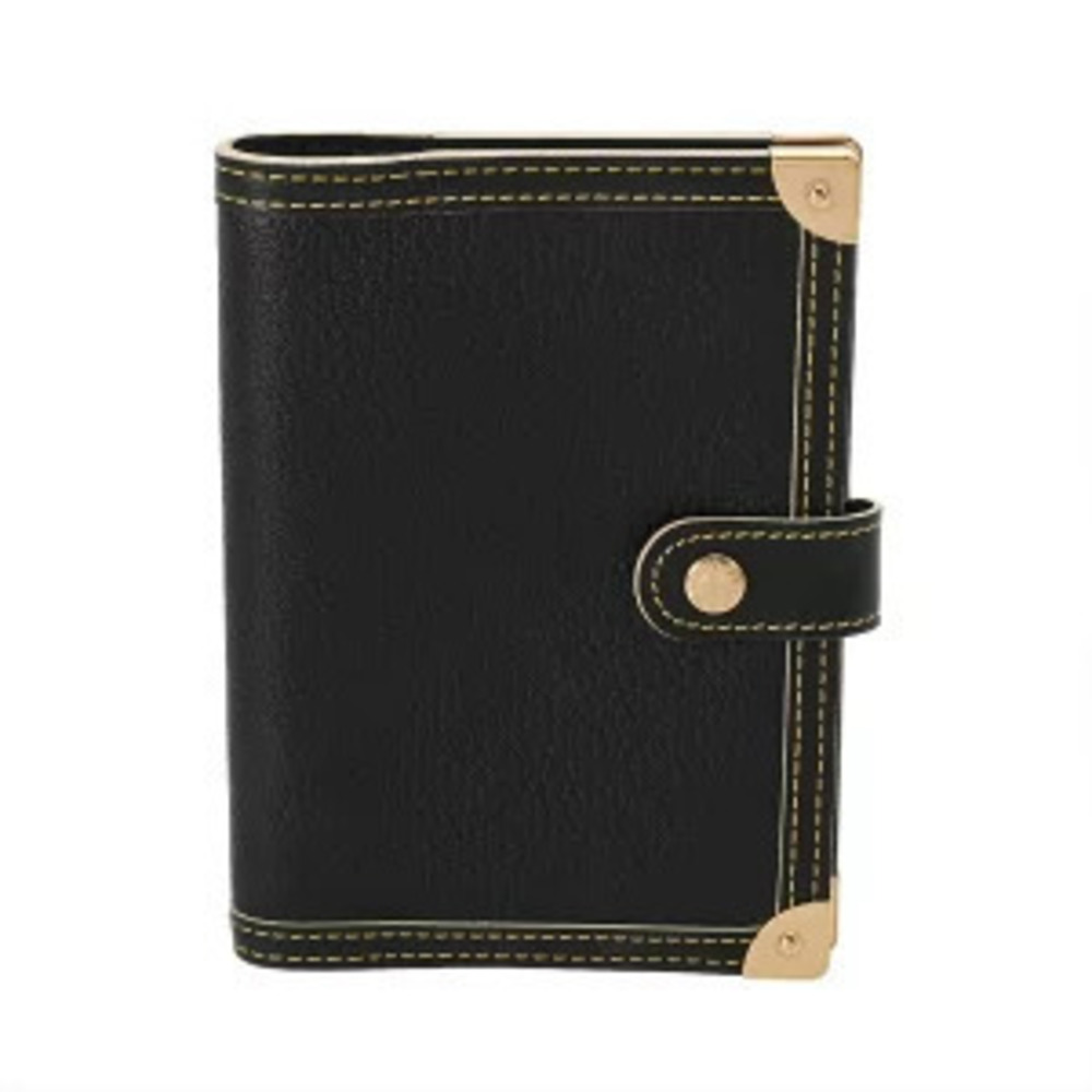 Louis Vuitton Agenda Noir Black Suhali Goat Leather Notebook Cover